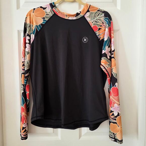 Hurley Tops - Hurley Women's UPF 50+ Long Sleeve Rashguard Floral Tee XXL